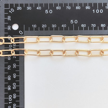 14K Gold Filled Paperclip Chain 7mm x 16.5 mm Large Oval Cable Brass Chains Semi Finished Chunky Chain Paperclip Necklace Chains By Meter