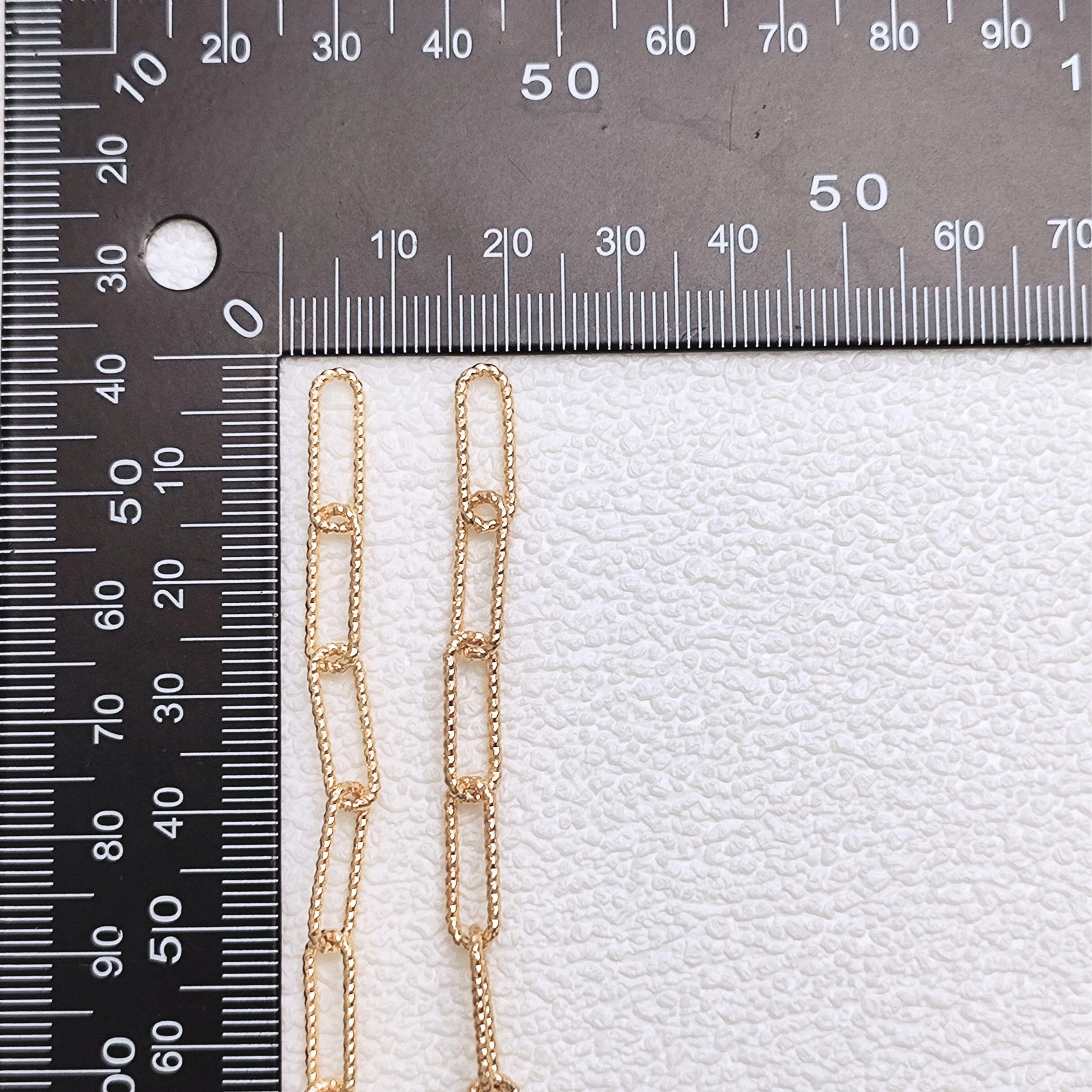 14K Gold Filled Glitter Mark Paperclip Chain Large Oval Cable Brass Chains Semi Finished Chunky Chain Paperclip Necklace Chains By Meter