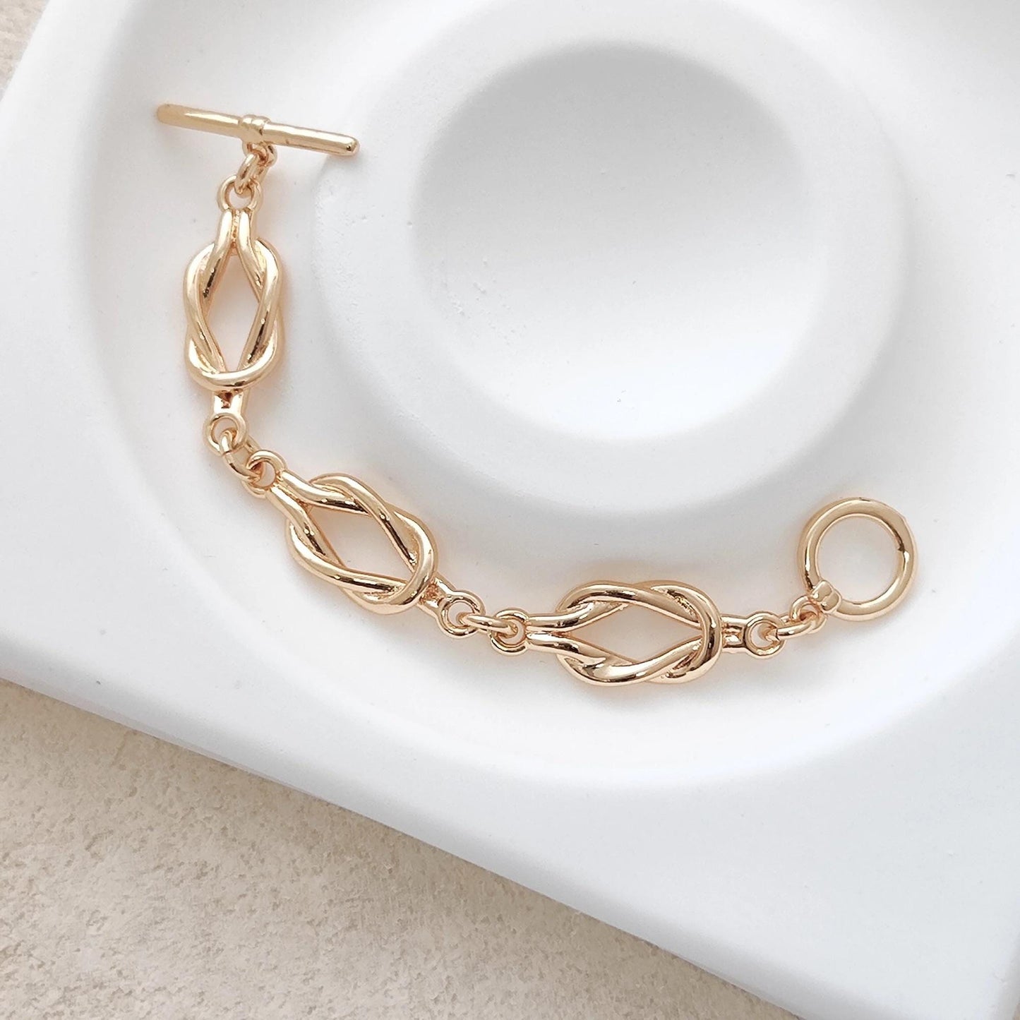 14K Gold Filled Brass Extender Chain Infinity Knot Link Chain Semi Finished Chunky Chain Paperclip Chains with Toggle Clasp