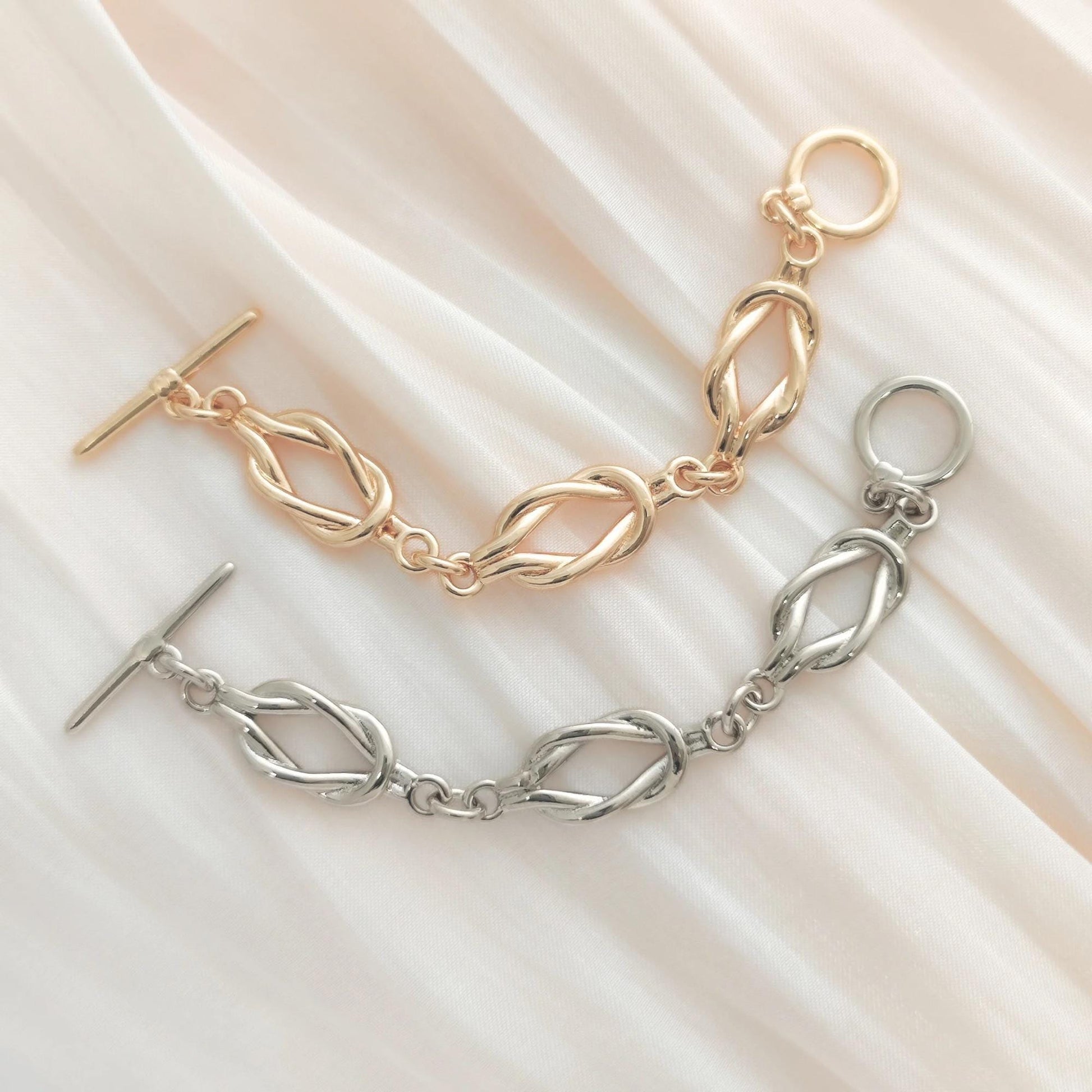14K Gold Filled Brass Extender Chain Infinity Knot Link Chain Semi Finished Chunky Chain Paperclip Chains with Toggle Clasp
