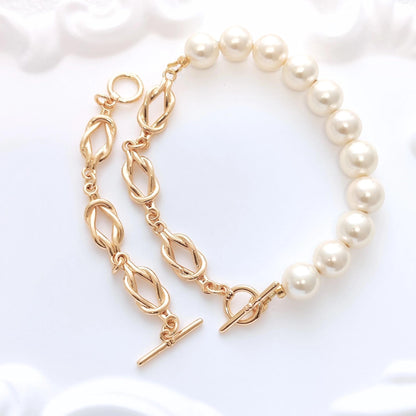 14K Gold Filled Brass Extender Chain Infinity Knot Link Chain Semi Finished Chunky Chain Paperclip Chains with Toggle Clasp