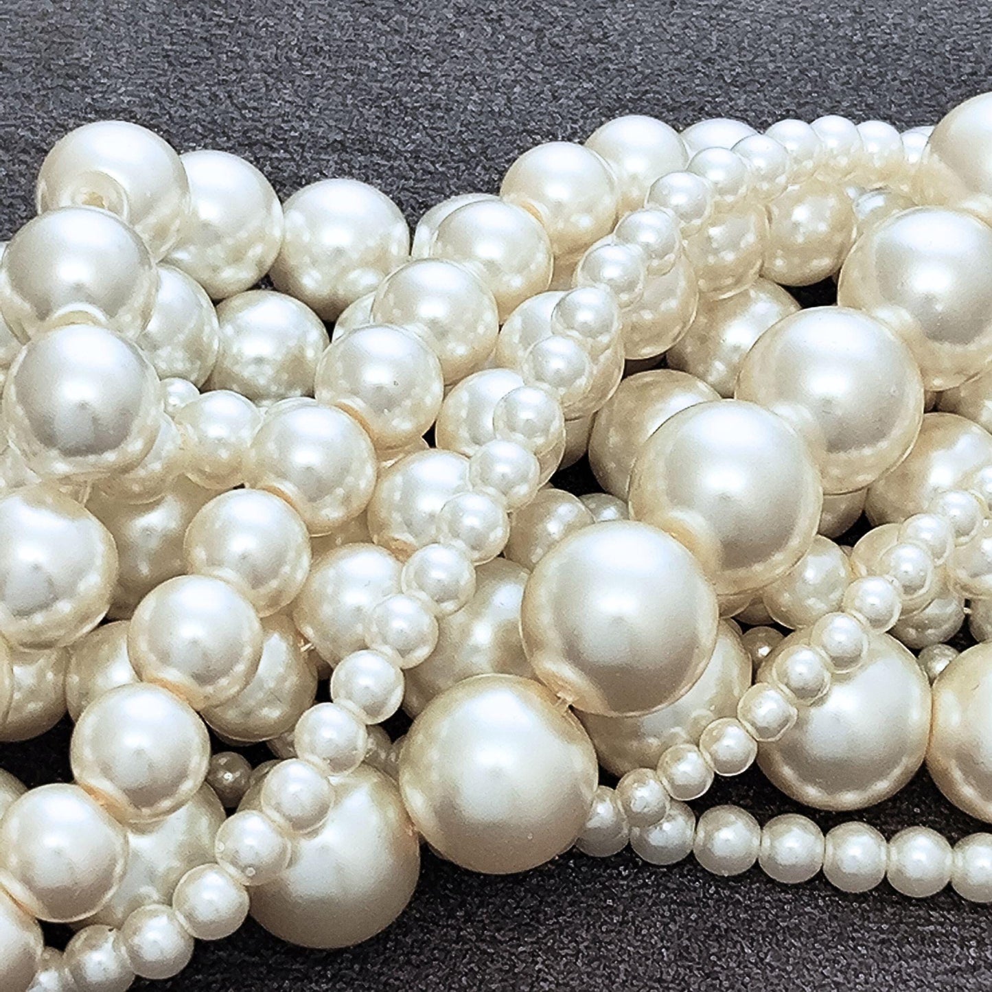 Glass Pearl Beads, Cream White 3mm 4mm 6mm 8mm 10mm 12mm by Strand Jewelry Making Supplies Necklace, Bracelet, Earrings