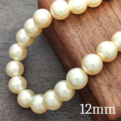 Glass Pearl Beads, Cream White 3mm 4mm 6mm 8mm 10mm 12mm by Strand Jewelry Making Supplies Necklace, Bracelet, Earrings
