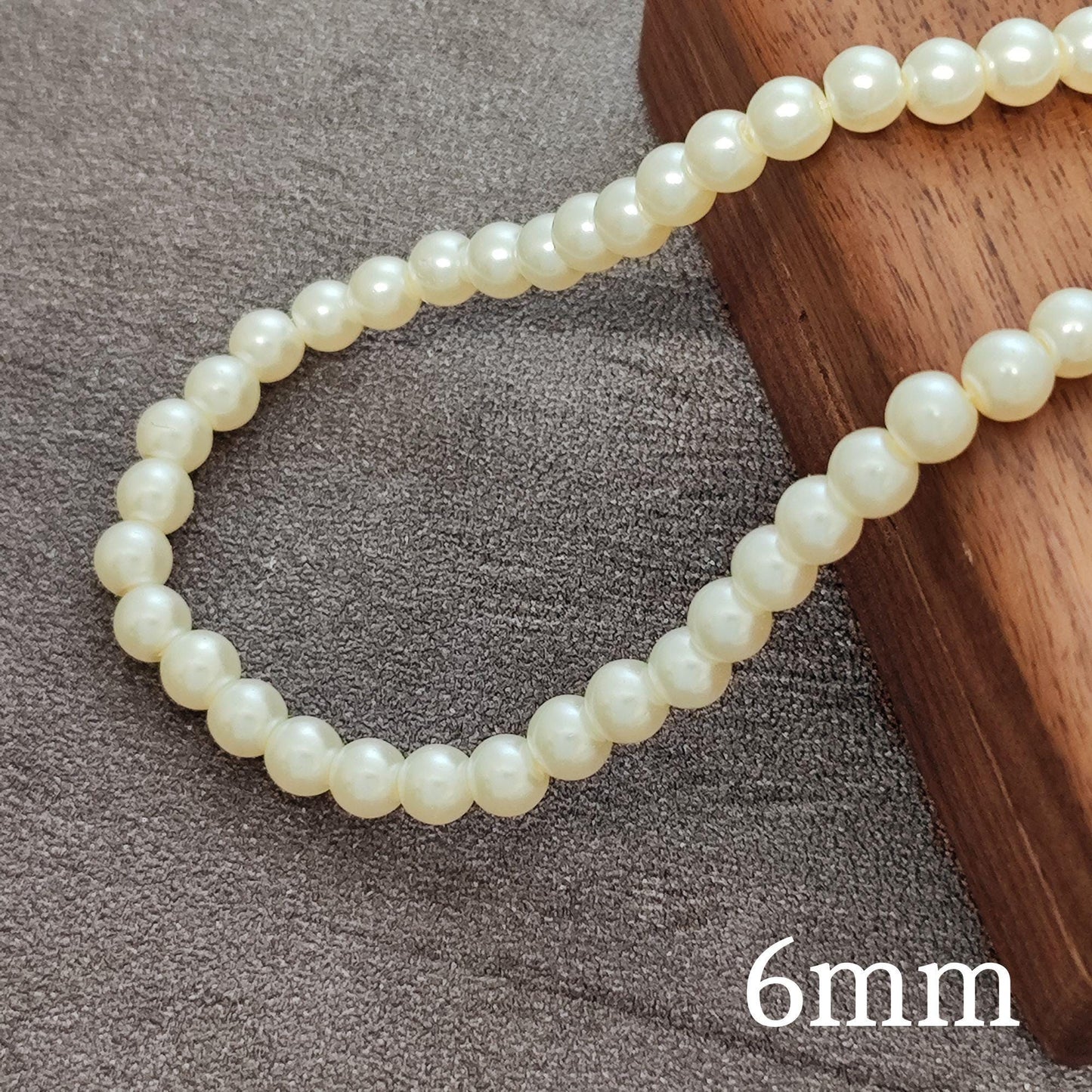Glass Pearl Beads, Cream White 3mm 4mm 6mm 8mm 10mm 12mm by Strand Jewelry Making Supplies Necklace, Bracelet, Earrings