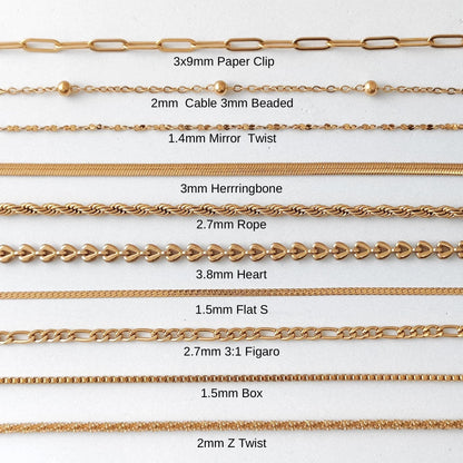18K Gold Plated Chain Bracelet Set of 5, Tarnish Resistant Stackable Layered Herringbone Paperclip Wholesale Jewelry Gift for Her