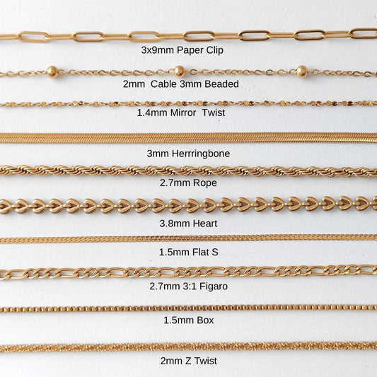 18K Gold Plated Chain Bracelet Set of 5, Tarnish Resistant Stackable Layered Herringbone Paperclip Wholesale Jewelry Gift for Her