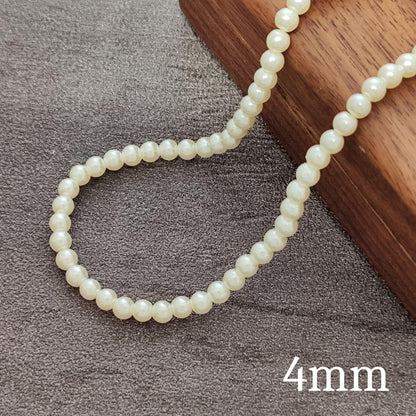 Glass Pearl Beads, Cream White 3mm 4mm 6mm 8mm 10mm 12mm by Strand Jewelry Making Supplies Necklace, Bracelet, Earrings