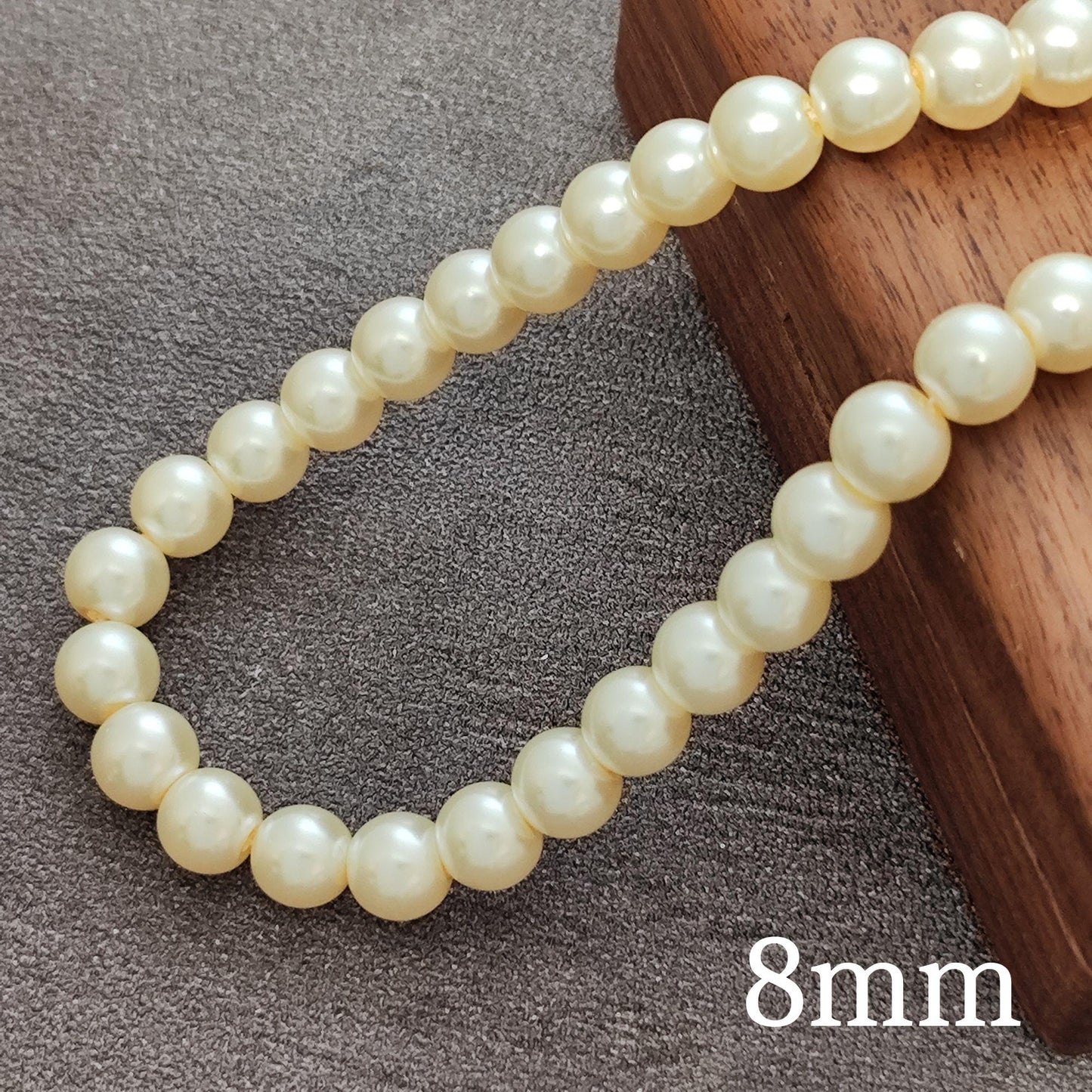 Glass Pearl Beads, Cream White 3mm 4mm 6mm 8mm 10mm 12mm by Strand Jewelry Making Supplies Necklace, Bracelet, Earrings