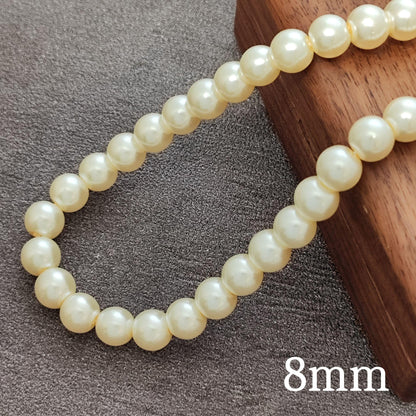 Glass Pearl Beads, Cream White 3mm 4mm 6mm 8mm 10mm 12mm by Strand Jewelry Making Supplies Necklace, Bracelet, Earrings
