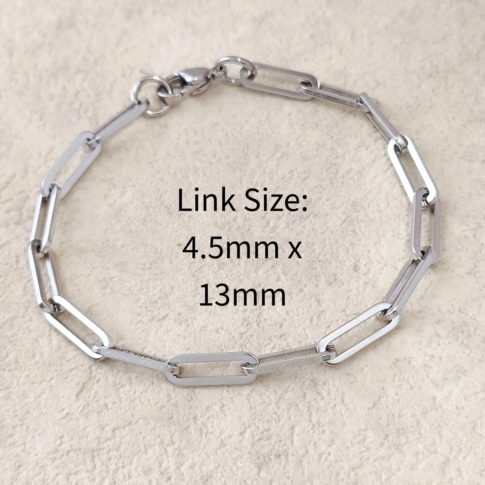 Unisex Stainless Steel Chunky Paperclip Chain Bracelet with Lobster Clasp, Waterproof Elongated Link Oval Cable Wholesale Jewelry Gift