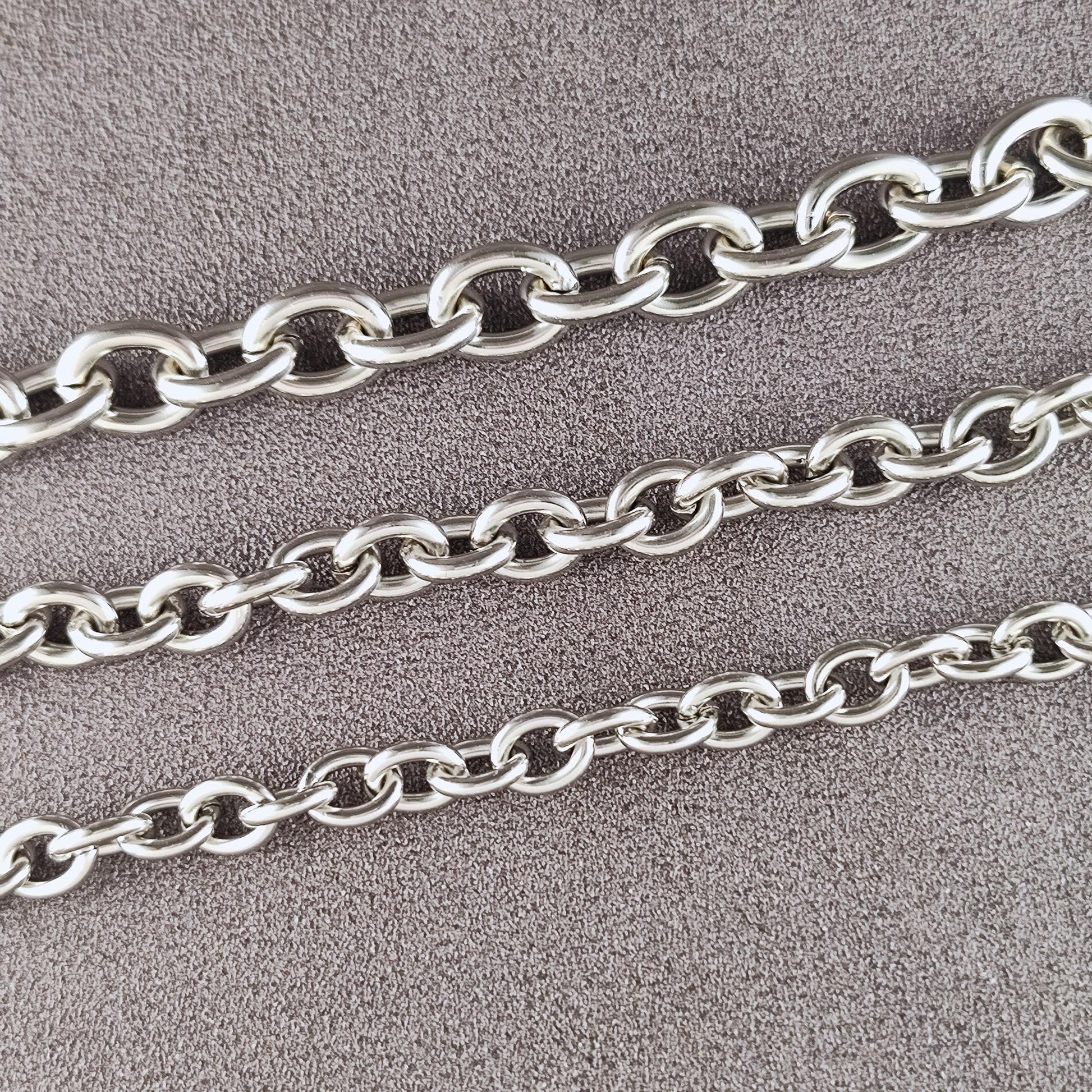 Stainless Steel Chunky Oval Link Chain By Meter, Waterproof Bold Rolo Cable Chain Wholesale Mens Unisex Jewelry Gift 8mm, 9mm, 12mm