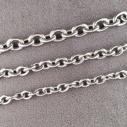 Stainless Steel Chunky Oval Link Chain By Meter, Waterproof Bold Rolo Cable Chain Wholesale Mens Unisex Jewelry Gift 8mm, 9mm, 12mm