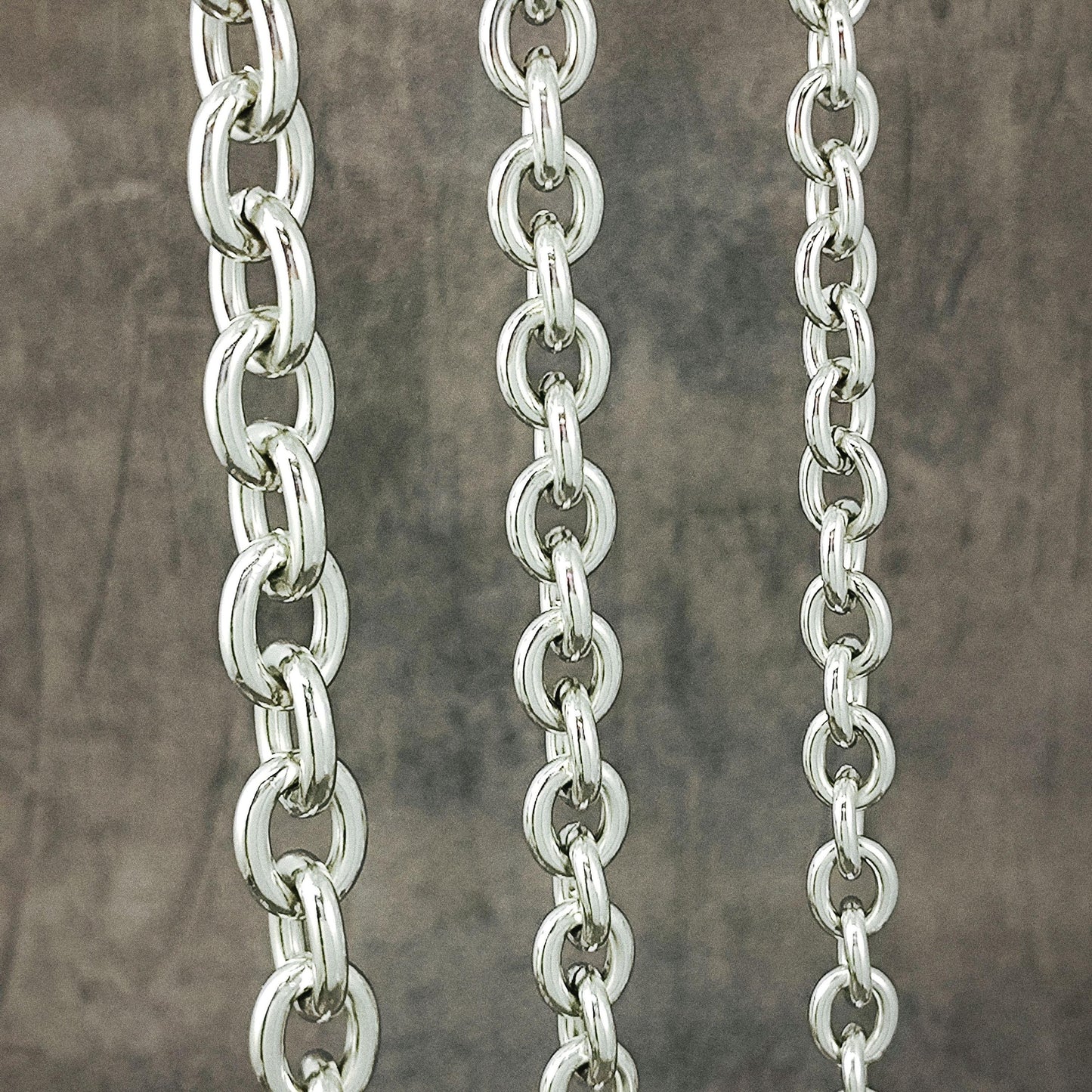 Stainless Steel Chunky Oval Link Chain By Meter, Waterproof Bold Rolo Cable Chain Wholesale Mens Unisex Jewelry Gift 8mm, 9mm, 12mm
