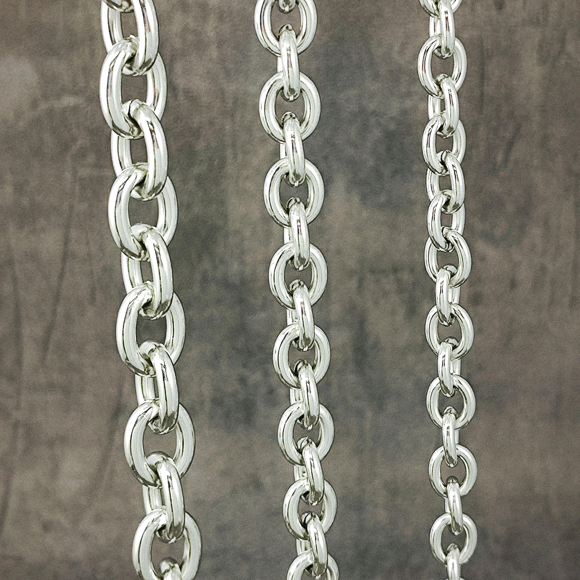 Stainless Steel Chunky Oval Link Chain By Meter, Waterproof Bold Rolo Cable Chain Wholesale Mens Unisex Jewelry Gift 8mm, 9mm, 12mm