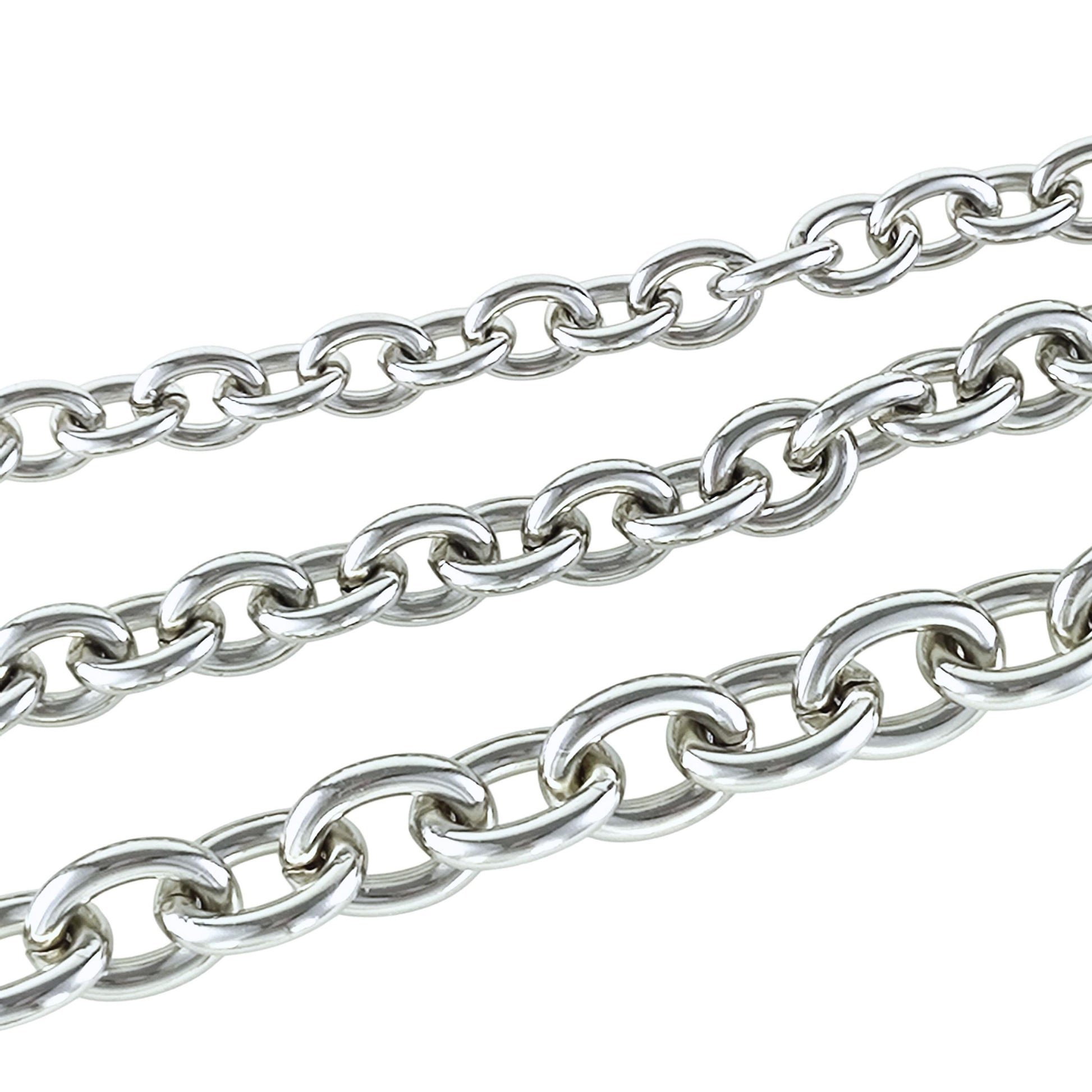 Stainless Steel Chunky Oval Link Chain By Meter, Waterproof Bold Rolo Cable Chain Wholesale Mens Unisex Jewelry Gift 8mm, 9mm, 12mm