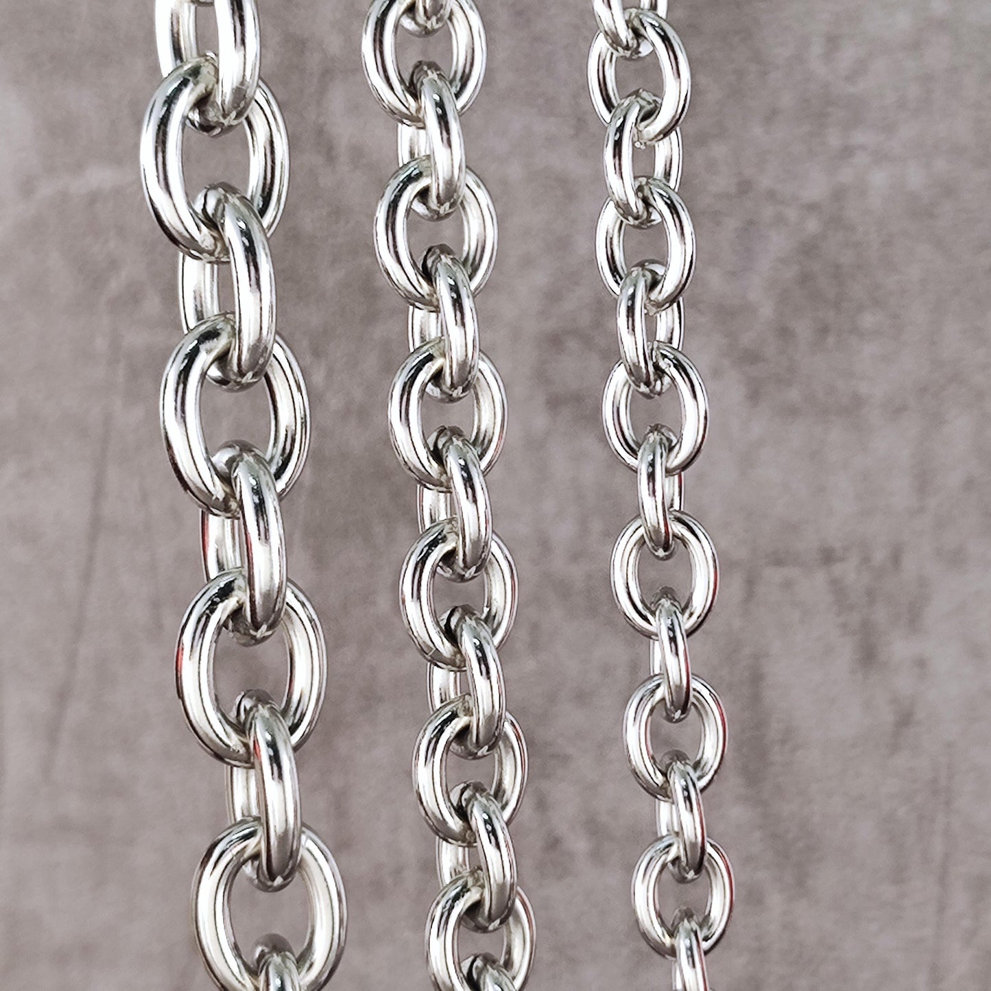 Stainless Steel Chunky Oval Link Chain By Meter, Waterproof Bold Rolo Cable Chain Wholesale Mens Unisex Jewelry Gift 8mm, 9mm, 12mm