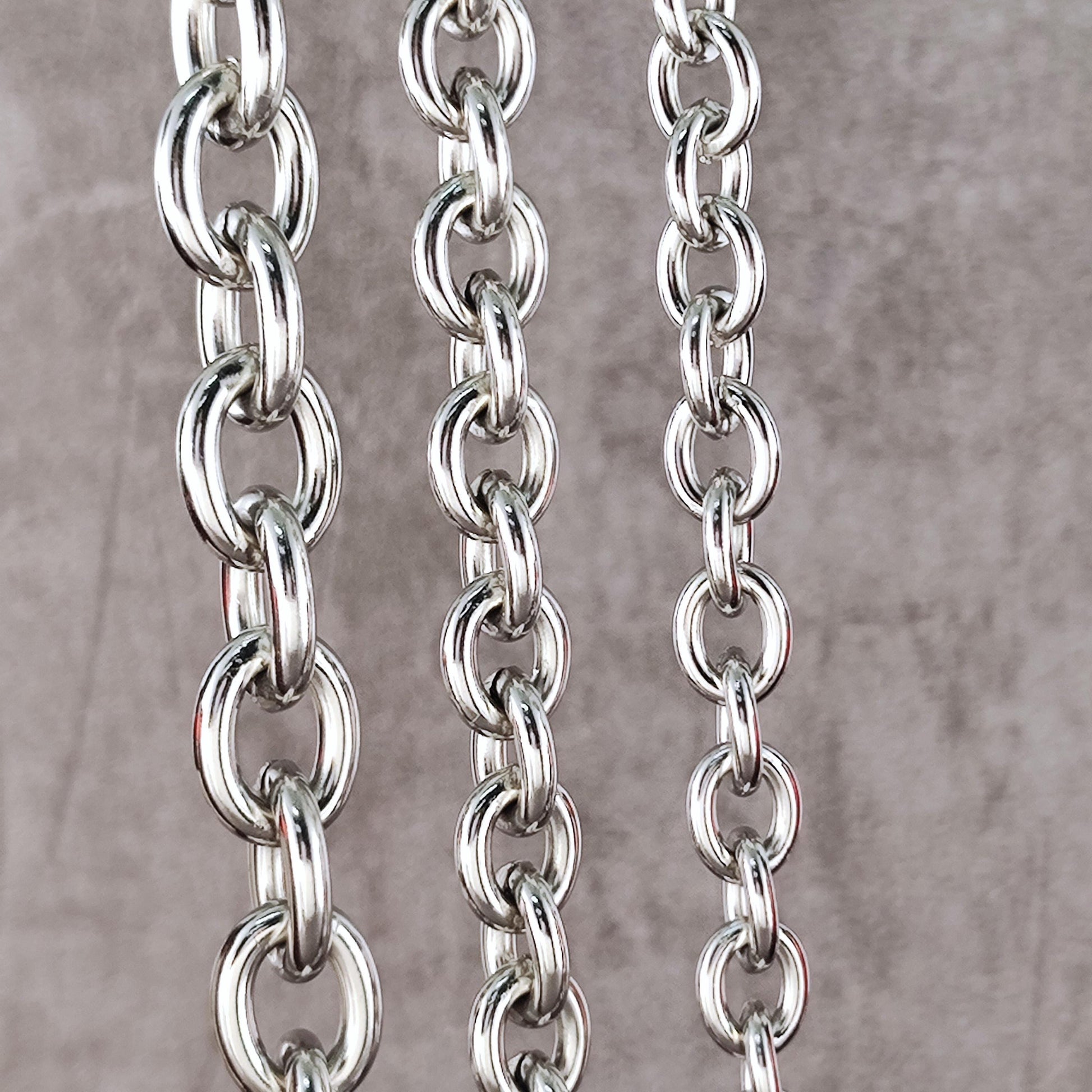 Stainless Steel Chunky Oval Link Chain By Meter, Waterproof Bold Rolo Cable Chain Wholesale Mens Unisex Jewelry Gift 8mm, 9mm, 12mm