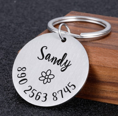 Single Sided Anti-lost ID Round Tag Collar Dog Personalized Pet ID Tag Engraved Pet ID Name for Cat Puppy Dog Collar Tag Name Pet Accessories