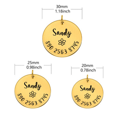 Single Sided Anti-lost ID Round Tag Collar Dog Personalized Pet ID Tag Engraved Pet ID Name for Cat Puppy Dog Collar Tag Name Pet Accessories