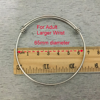 Bulk Lot 50 pcs Stainless Steel Adjustable Wire Bangle Bracelet 3 Loops Wrap You Pick From 4 Sizes