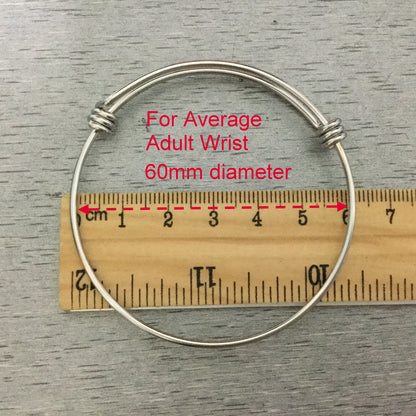 Bulk Lot 50 pcs Stainless Steel Adjustable Wire Bangle Bracelet 3 Loops Wrap You Pick From 4 Sizes