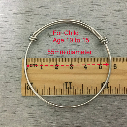 Bulk Lot 50 pcs Stainless Steel Adjustable Wire Bangle Bracelet 3 Loops Wrap You Pick From 4 Sizes