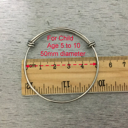 Bulk Lot 50 pcs Stainless Steel Adjustable Wire Bangle Bracelet 3 Loops Wrap You Pick From 4 Sizes