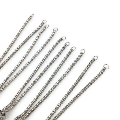 Bulk Adult Size Stainless Steel Bolo Bracelet Adjustable 2.5mm Round Box Chain Slider Clasp Semi Finished Ball End