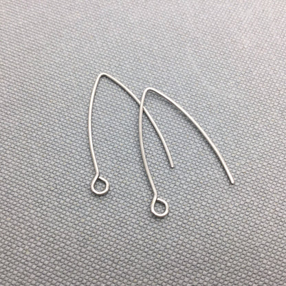 20pcs (10 pairs) Stainless Steel Ear Wire Hypo-Allergenic Marquise Hook Earrings