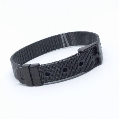 Plain Stainless Steel Mesh Adjustable Wristband Bracelet 10mm - You Pick