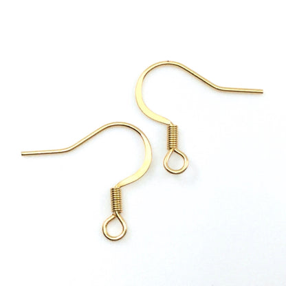 Gold Plated Regular Coil Style B Surgical 316L Stainless Steel Base Hypo-Allergenic French Ear Wire