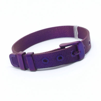 Plain Stainless Steel Mesh Adjustable Wristband Bracelet 10mm - You Pick