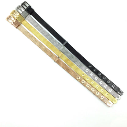 Plain Stainless Steel Mesh Adjustable Wristband Bracelet 8mm - You Pick