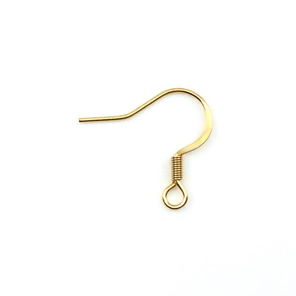 Gold Plated Regular Coil Style B Surgical 316L Stainless Steel Base Hypo-Allergenic French Ear Wire