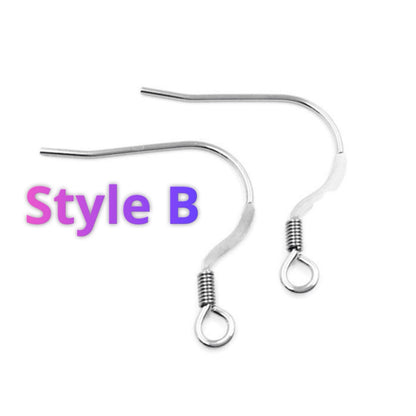 Regular Coil Style B Surgical 316L Stainless Steel Hypo-Allergenic French Ear Wire