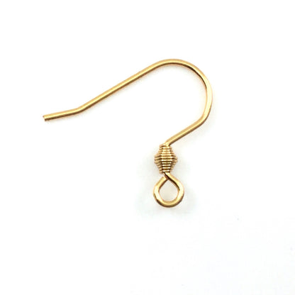 Gold Plated Bullet Coil Style D Surgical 316L Stainless Steel Hypo-Allergenic French Ear Wire Metal Base
