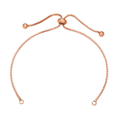 Bolo Bracelet Adjustable Brass High Quality Plated Box Chain Slider Clasp Ball End Semi Finished
