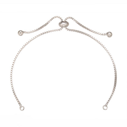 Bolo Bracelet Adjustable Brass High Quality Plated Box Chain Slider Clasp Ball End Semi Finished