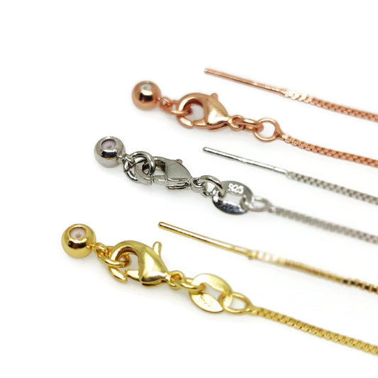 3 Stopper Beads Design Pin Stopper Adjustable Box Chain Bracelet Slider Clasp Brass High Quality Plated