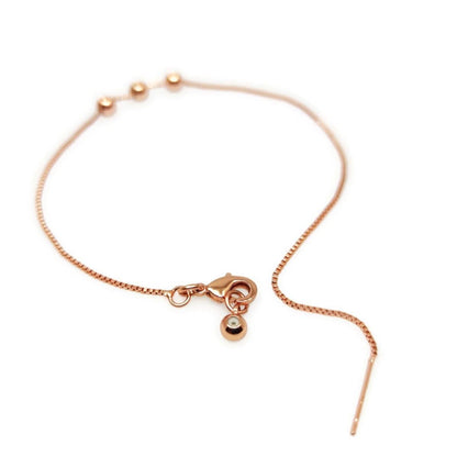 3 Stopper Beads Design Pin Stopper Adjustable Box Chain Bracelet Slider Clasp Brass High Quality Plated