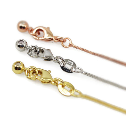 3 Stopper Beads Design Pin Stopper Adjustable Box Chain Bracelet Slider Clasp Brass High Quality Plated