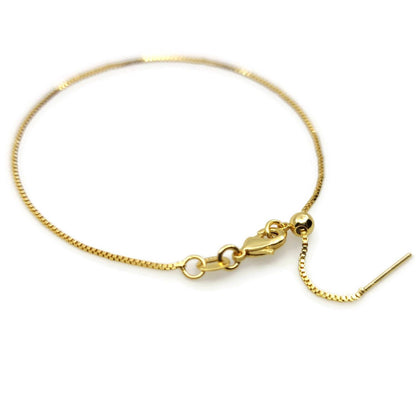 Pin Stopper Adjustable Box Chain Bracelet Slider Clasp Add Your Own Bead Brass High Quality Plated