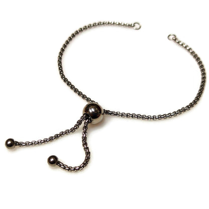 Bulk Adult Size Round Ball Slider Clasp Stainless Steel Bolo Bracelet Adjustable 1.8mm Round Box Chain  Semi Finished Ball End