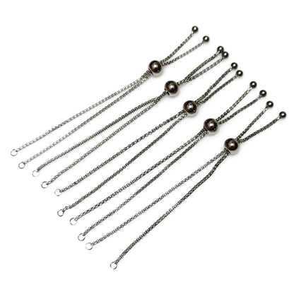 Bulk Adult Size Round Ball Slider Clasp Stainless Steel Bolo Bracelet Adjustable 1.8mm Round Box Chain  Semi Finished Ball End
