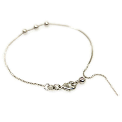 3 Stopper Beads Design Pin Stopper Adjustable Box Chain Bracelet Slider Clasp Brass High Quality Plated