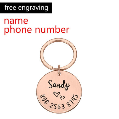 Single Sided Anti-lost ID Round Tag Collar Dog Personalized Pet ID Tag Engraved Pet ID Name for Cat Puppy Dog Collar Tag Name Pet Accessories