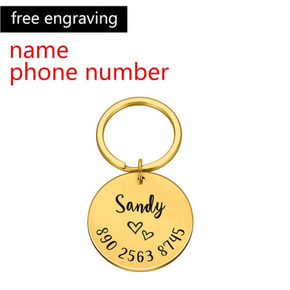 Single Sided Anti-lost ID Round Tag Collar Dog Personalized Pet ID Tag Engraved Pet ID Name for Cat Puppy Dog Collar Tag Name Pet Accessories