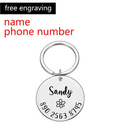Single Sided Anti-lost ID Round Tag Collar Dog Personalized Pet ID Tag Engraved Pet ID Name for Cat Puppy Dog Collar Tag Name Pet Accessories