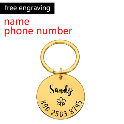 Single Sided Anti-lost ID Round Tag Collar Dog Personalized Pet ID Tag Engraved Pet ID Name for Cat Puppy Dog Collar Tag Name Pet Accessories