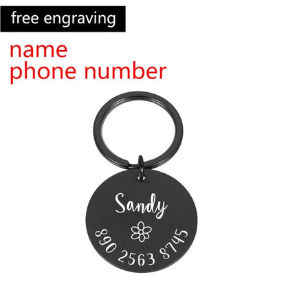 Single Sided Anti-lost ID Round Tag Collar Dog Personalized Pet ID Tag Engraved Pet ID Name for Cat Puppy Dog Collar Tag Name Pet Accessories